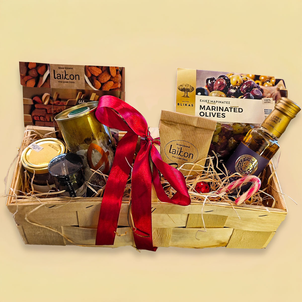 Geschenkkorb-RoteSchleife Mediterraner Feinkostkorb - Rote Schleife – Bild 1