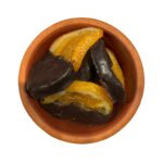 Orangenscheiben mit dunkler Schokolade